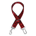 Red And Black African Ethnic Print Dog Seat Belt