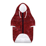 Red And Black African Ethnic Print Dog Zip Up Hoodie