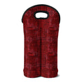 Red And Black African Ethnic Print Double Neoprene Wine Tote