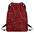 Red And Black African Ethnic Print Drawstring Backpack