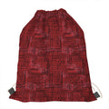 Red And Black African Ethnic Print Drawstring Bag
