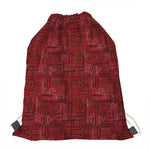 Red And Black African Ethnic Print Drawstring Bag