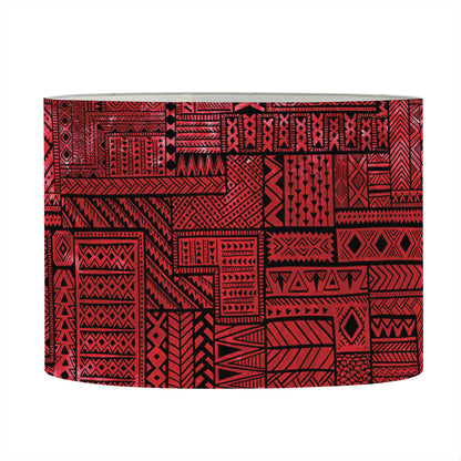 Red And Black African Ethnic Print Drum Lamp Shade