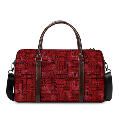 Red And Black African Ethnic Print Duffle Bag
