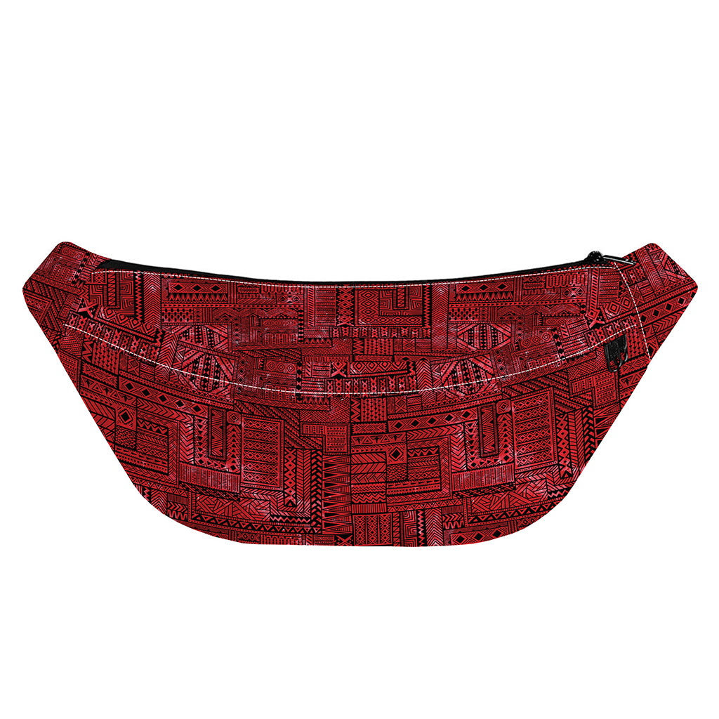 Red And Black African Ethnic Print Fanny Pack