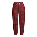 Red And Black African Ethnic Print Fleece Lined Knit Pants