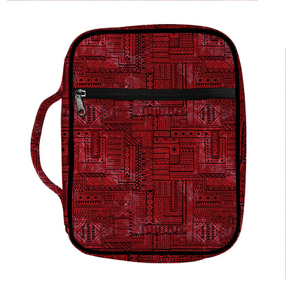 Red And Black African Ethnic Print Front Pocket Bible Bag