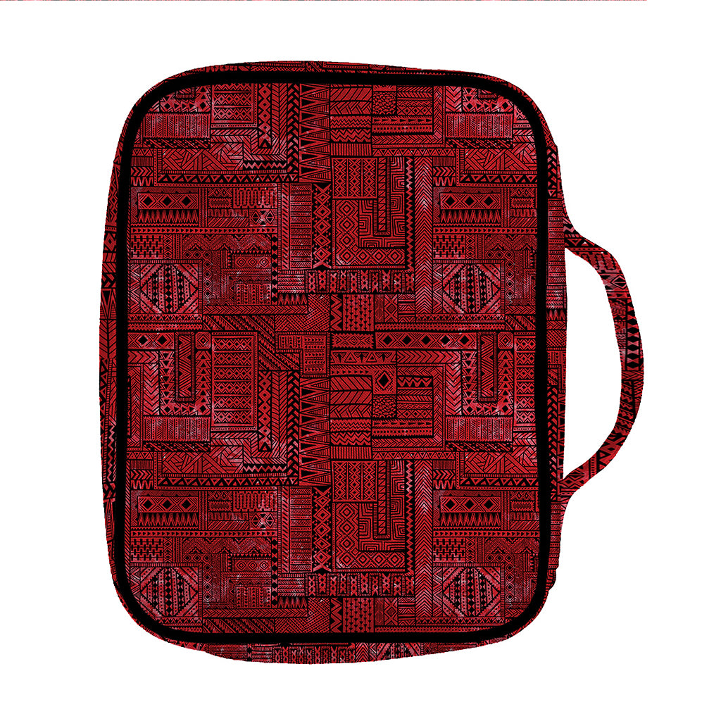 Red And Black African Ethnic Print Front Pocket Bible Bag