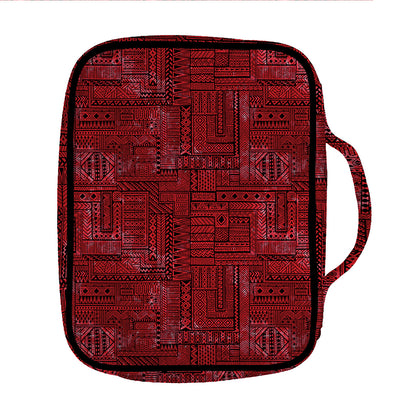 Red And Black African Ethnic Print Front Pocket Bible Bag