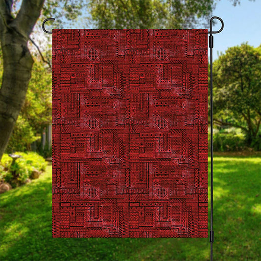Red And Black African Ethnic Print Garden Flag