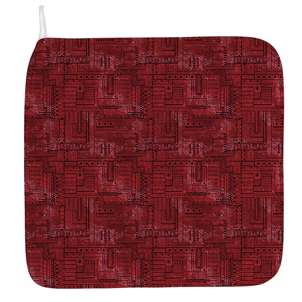 Red And Black African Ethnic Print Hand Towel