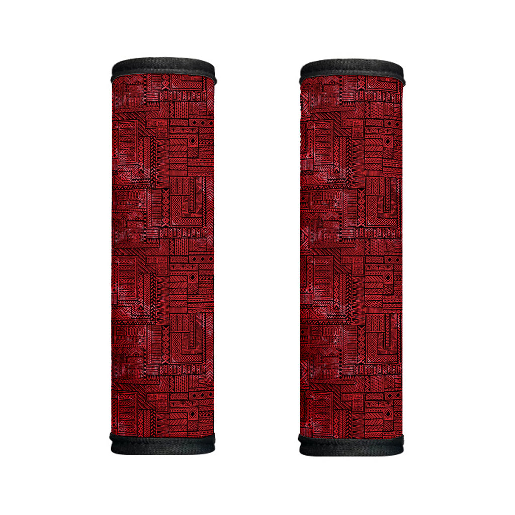 Red And Black African Ethnic Print Handle Covers