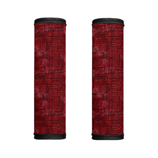 Red And Black African Ethnic Print Handle Covers