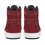 Red And Black African Ethnic Print High Top Leather Sneakers