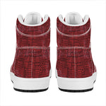 Red And Black African Ethnic Print High Top Leather Sneakers