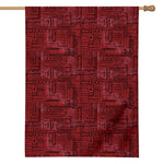 Red And Black African Ethnic Print House Flag
