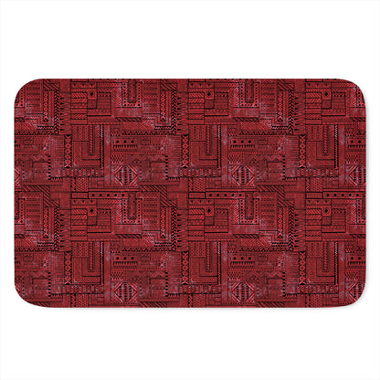 Red And Black African Ethnic Print Indoor Door Mat