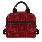 Red And Black African Ethnic Print Insulated Lunch Bag