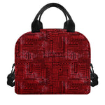 Red And Black African Ethnic Print Insulated Lunch Bag