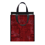 Red And Black African Ethnic Print Insulated Lunch Tote