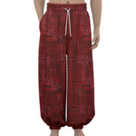 Red And Black African Ethnic Print Lantern Pants