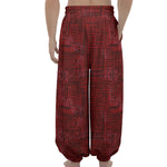 Red And Black African Ethnic Print Lantern Pants
