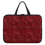 Red And Black African Ethnic Print Laptop Sleeve With Handle