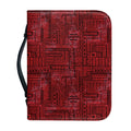Red And Black African Ethnic Print Leather Bible Cover