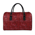 Red And Black African Ethnic Print Leather Duffel Bag