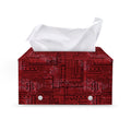 Red And Black African Ethnic Print Leather Tissue Box Cover