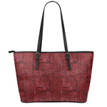 Red And Black African Ethnic Print Leather Tote Bag