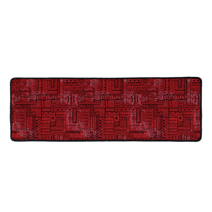 Red And Black African Ethnic Print Long Kitchen Mat