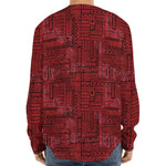 Red And Black African Ethnic Print Long Sleeve Baseball Jersey