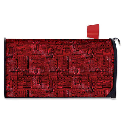 Red And Black African Ethnic Print Mailbox Cover