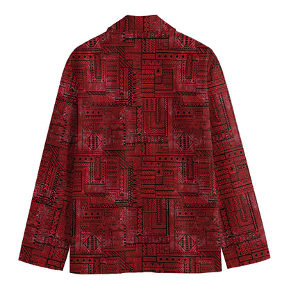 Red And Black African Ethnic Print Men's Blazer