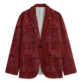 Red And Black African Ethnic Print Men's Cotton Blazer