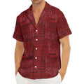 Red And Black African Ethnic Print Men's Deep V-Neck Shirt