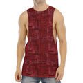 Red And Black African Ethnic Print Men's Muscle Tank Top