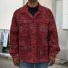 Red And Black African Ethnic Print Men's Shirt Jacket