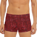 Red And Black African Ethnic Print Men's Short Boxer Briefs