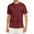 Red And Black African Ethnic Print Men's Short Sleeve Rash Guard