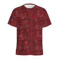 Red And Black African Ethnic Print Men's Athletic T-Shirt