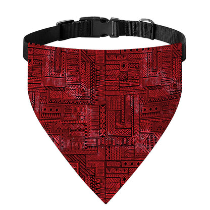 Red And Black African Ethnic Print Over The Collar Dog Bandana