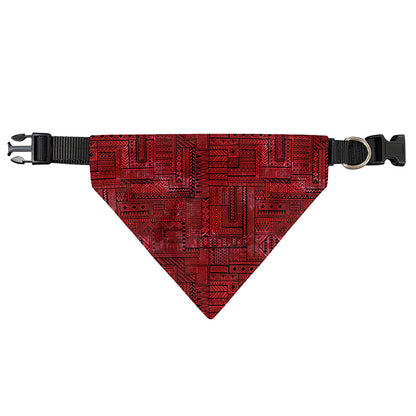 Red And Black African Ethnic Print Over The Collar Dog Bandana