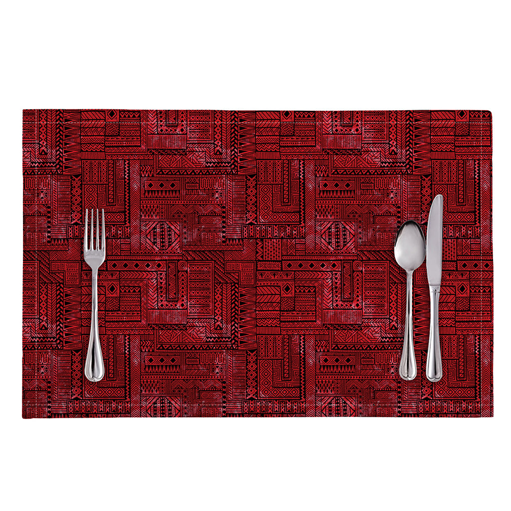 Red And Black African Ethnic Print Placemat