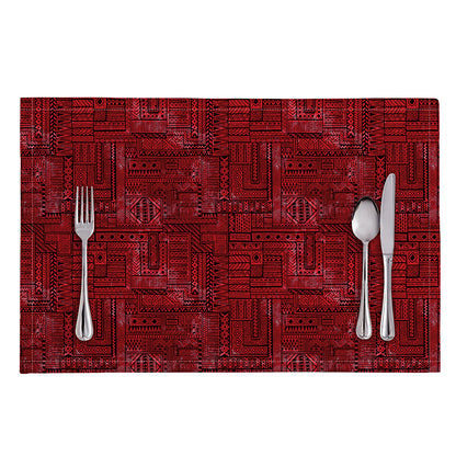 Red And Black African Ethnic Print Placemat