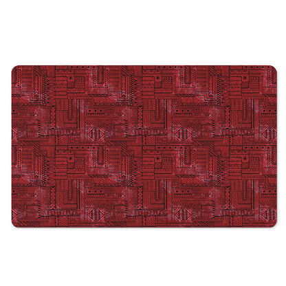 Red And Black African Ethnic Print Polyester Doormat