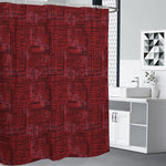 Red And Black African Ethnic Print Premium Shower Curtain