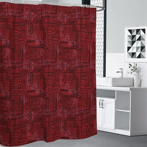 Red And Black African Ethnic Print Premium Shower Curtain