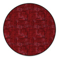 Red And Black African Ethnic Print Round Floor Mat